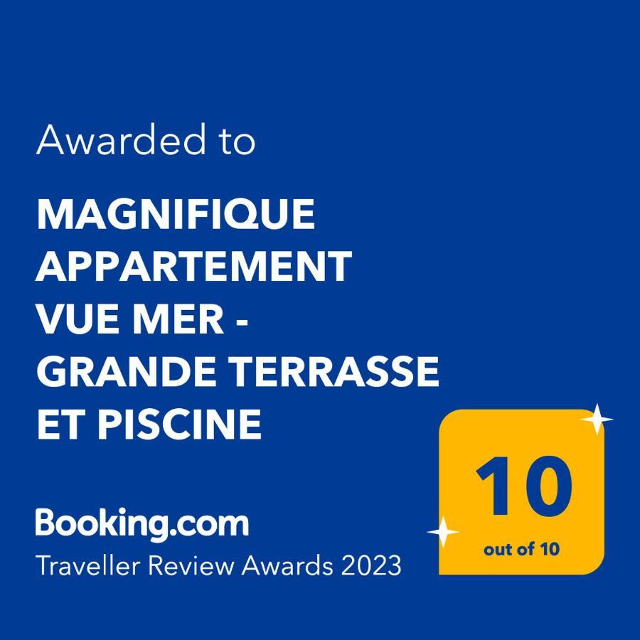 Magnifique Appartement Vue Mer - Grande Terrasse Et Piscine Bandol Exterior foto
